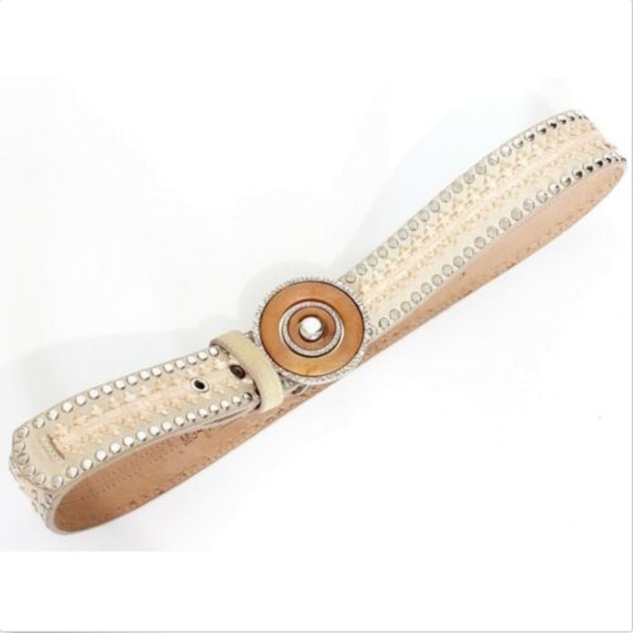 Leatherock Belt Metal Studs Saddle Leather San Diego USA M34 main image 4